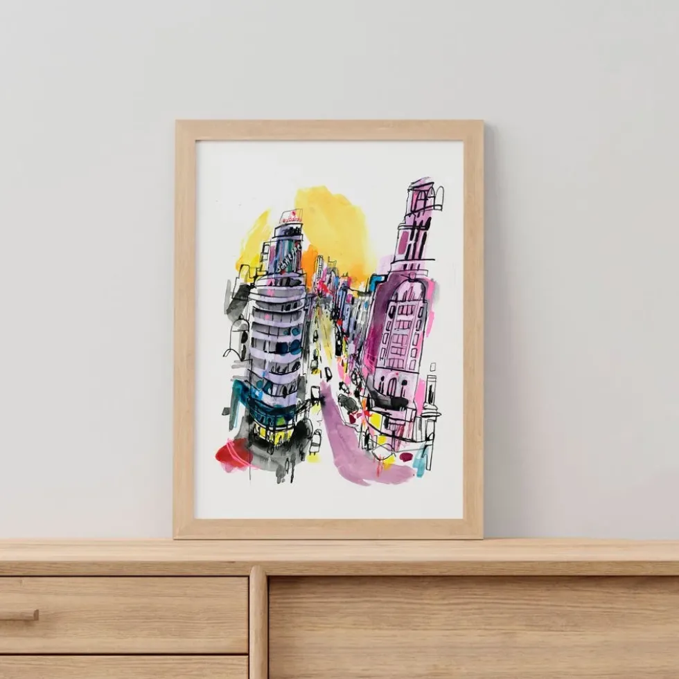 Madrid Callao Atardecer Giclée Print