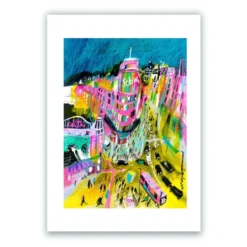 Madrid Callao Night Giclée Print A5