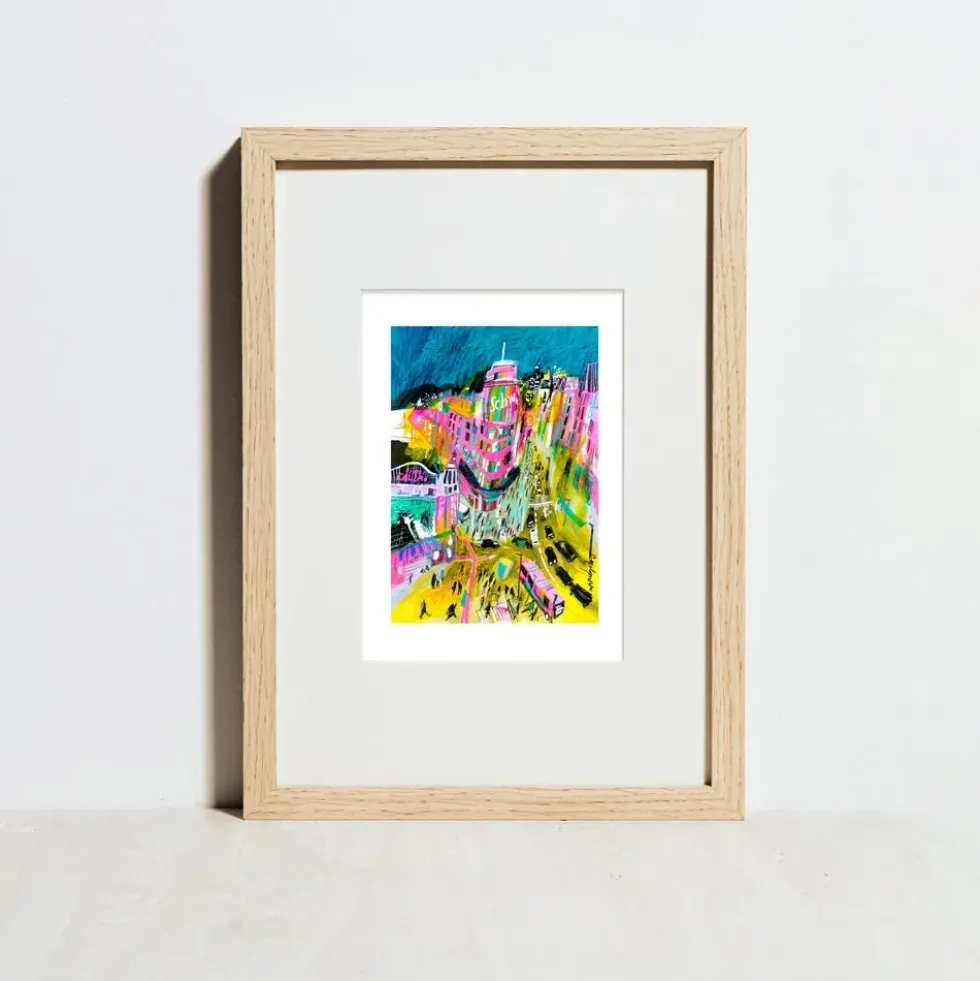 Madrid Callao Night Giclée Print A5