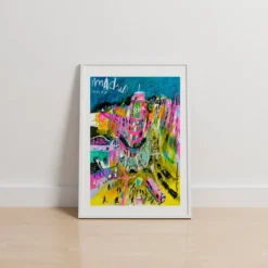Madrid Callao Night letras Giclée Print A5