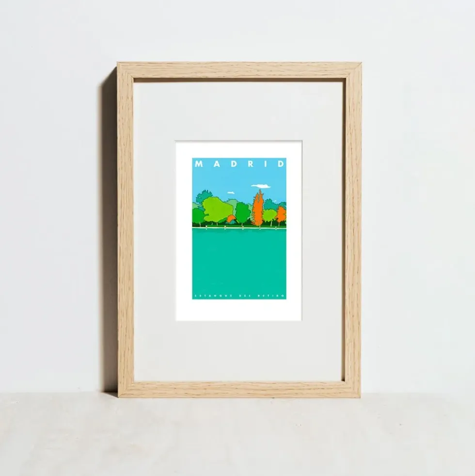Madrid - Estanque del Retiro Giclée Print A5