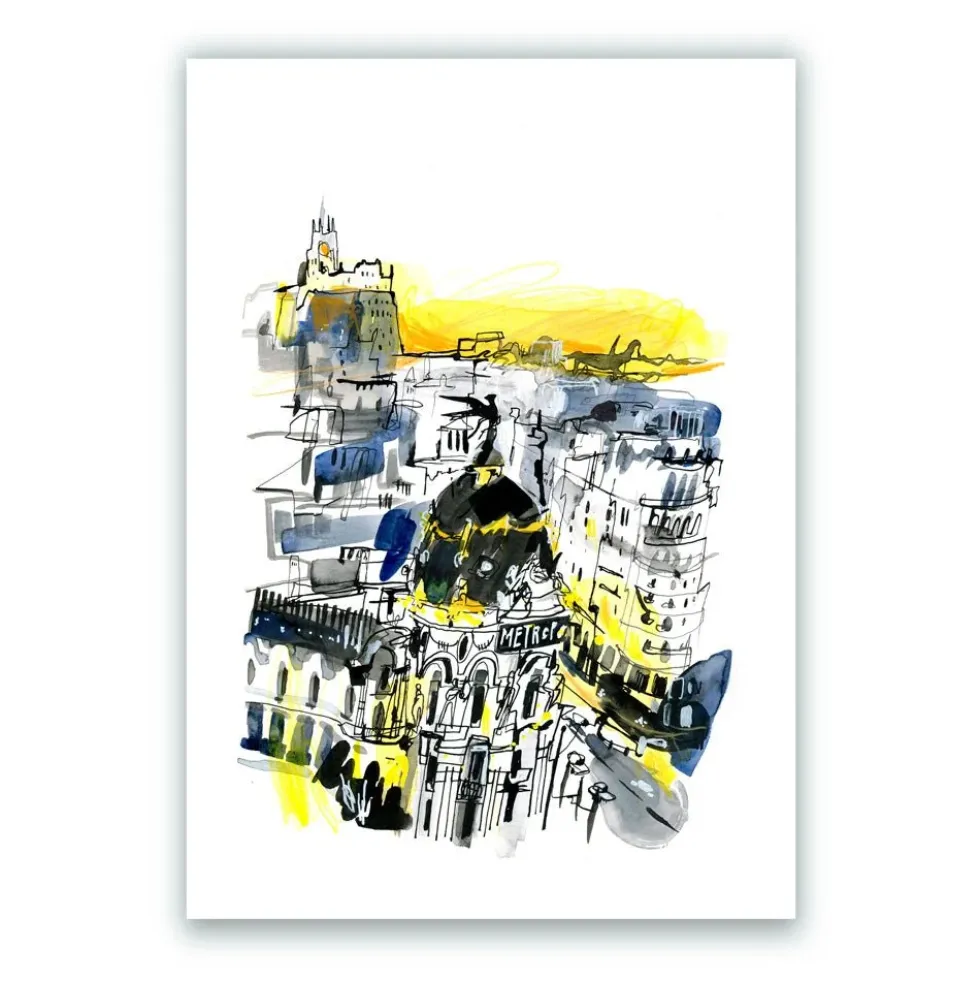 Madrid Gran Vía Atardecer Giclée Print