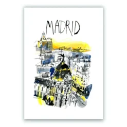 Madrid Gran Vía Atardecer Letras Giclée Print