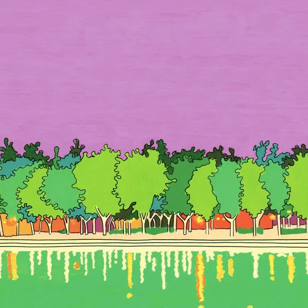 Madrid - Lago de la Casa de Campo Giclée Print A5