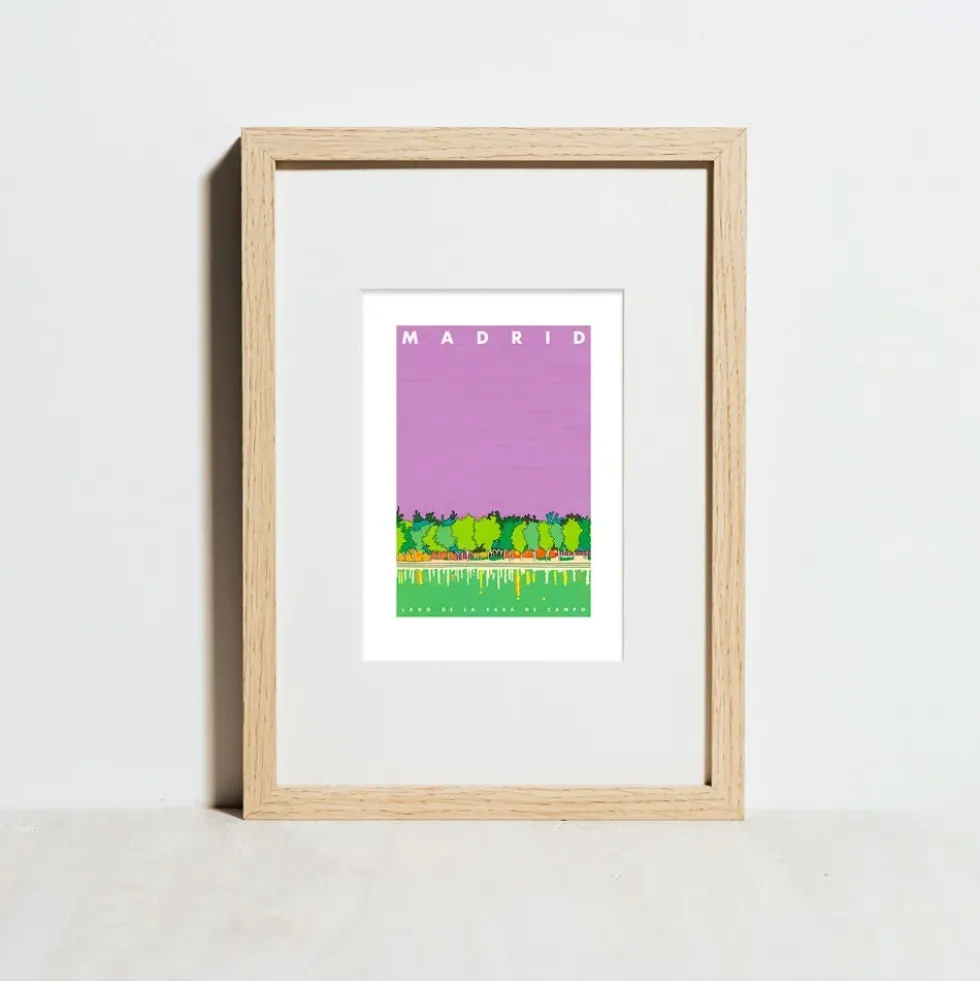 Madrid - Lago de la Casa de Campo Giclée Print A5