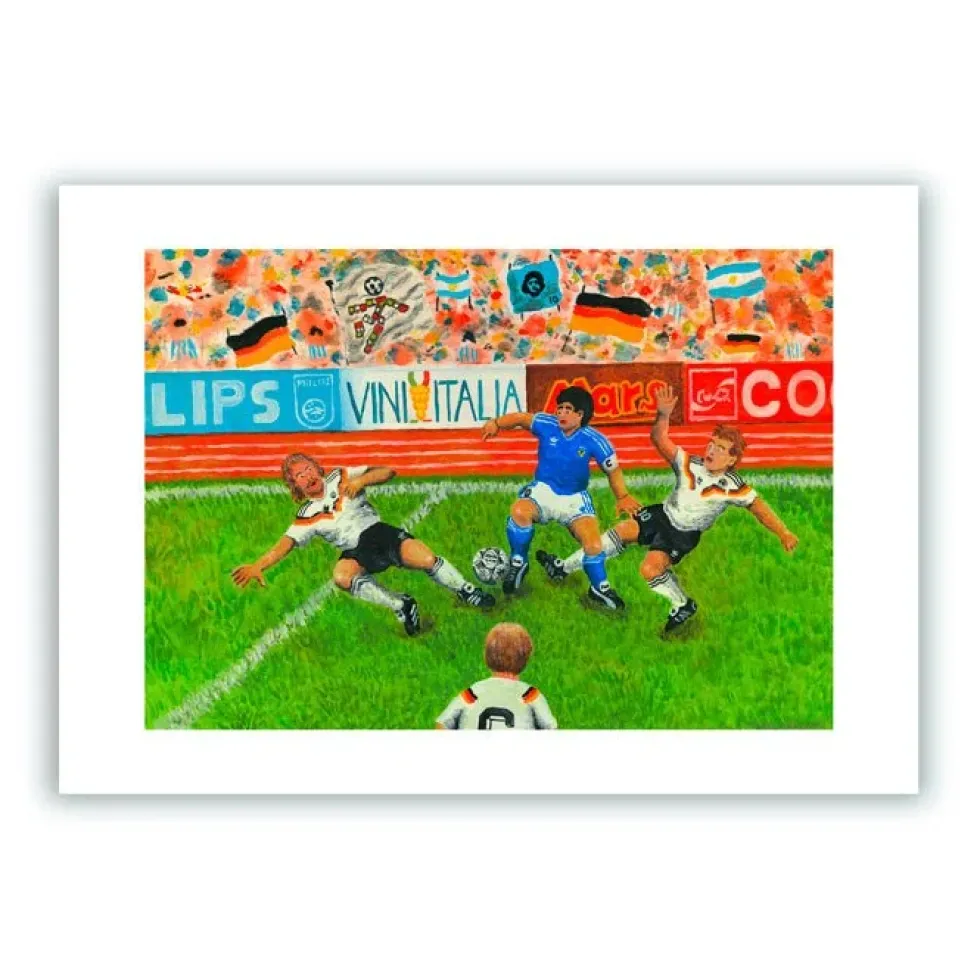 Maradona vs Germany Giclée Print A4