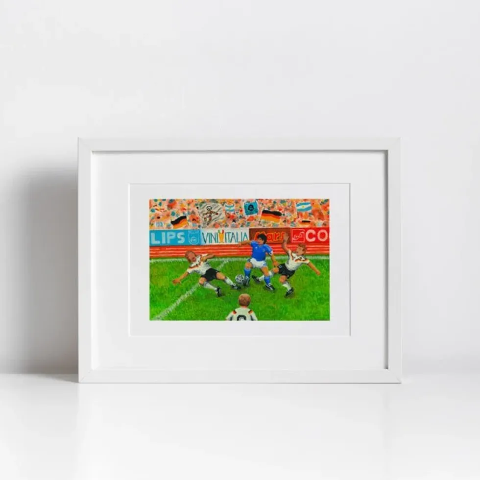 Maradona vs Germany Giclée Print A4