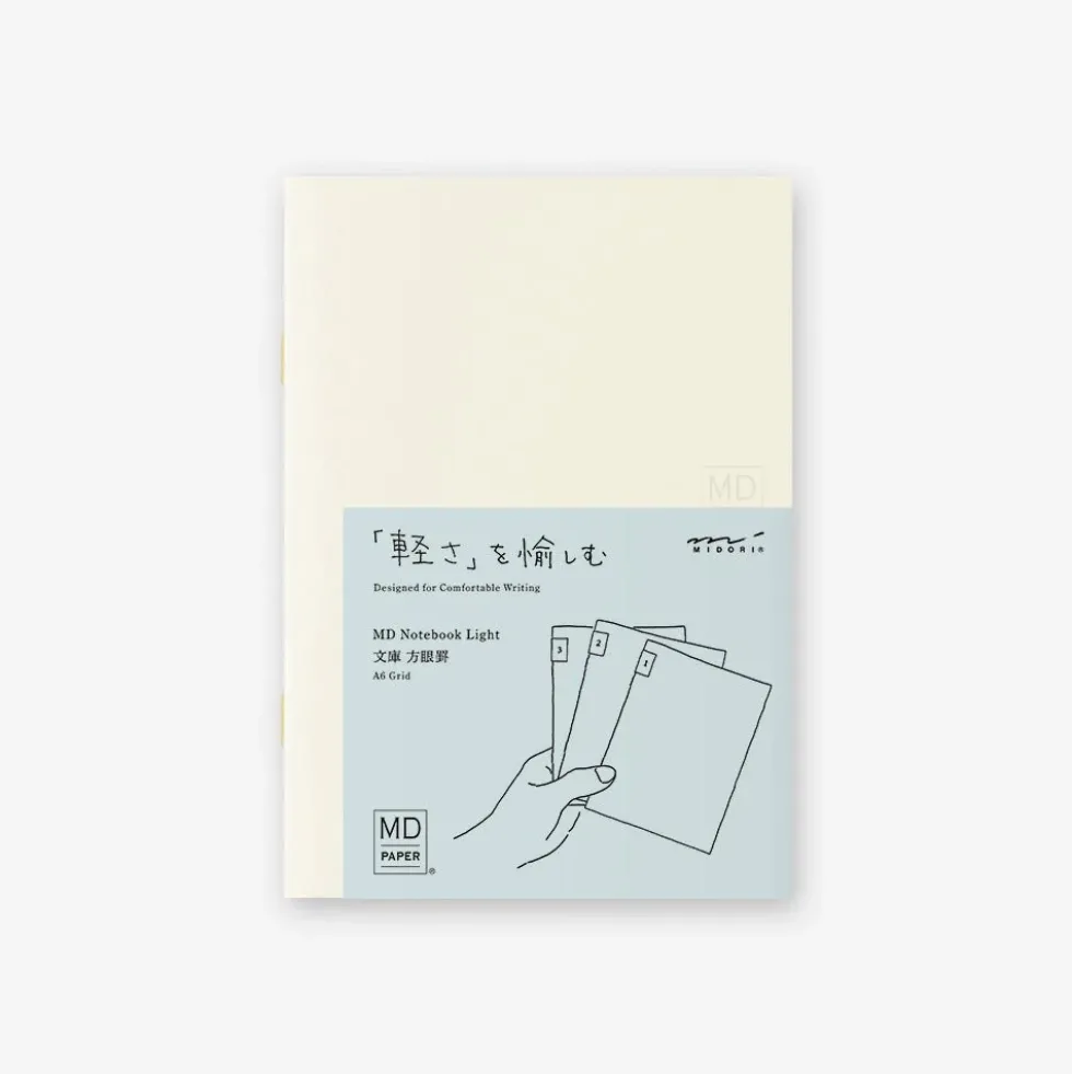 MD Notebook Light A6 Gridded (set of 3)