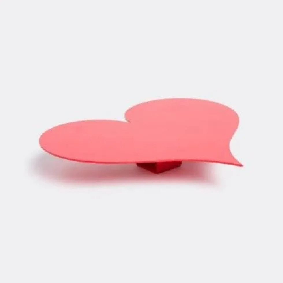 Metal Wall Relief Little Heart Red