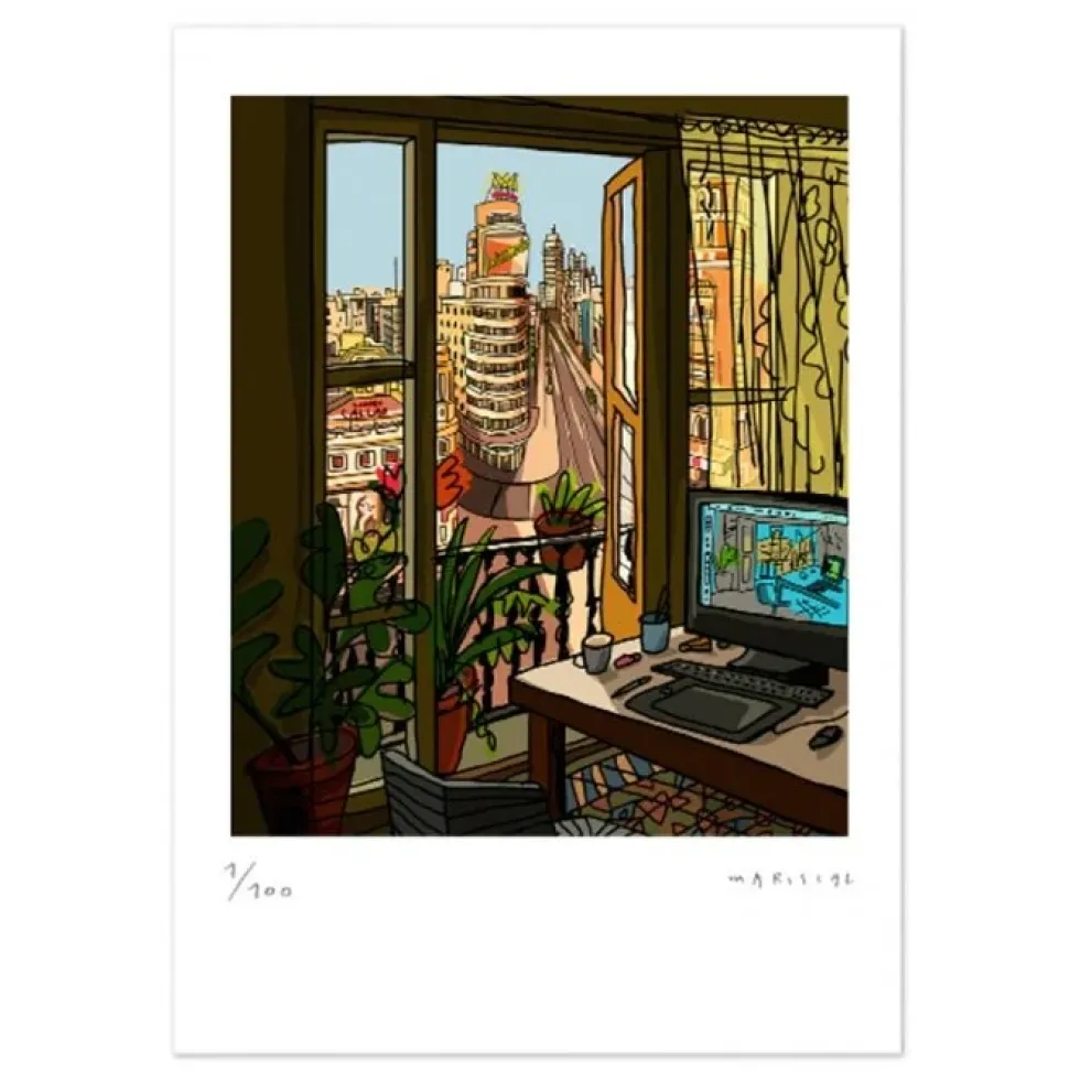 Mi Balcón de la Gran Vía Fine Art Print