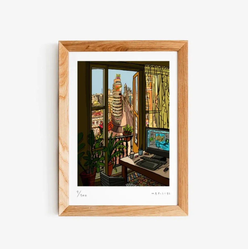 Mi Balcón de la Gran Vía Fine Art Print