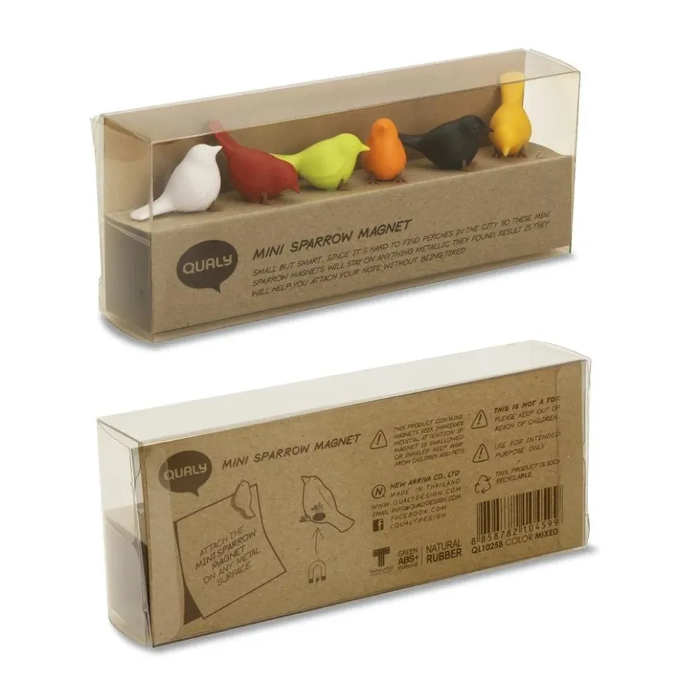 Mini Sparrow Message Magnets Colorful