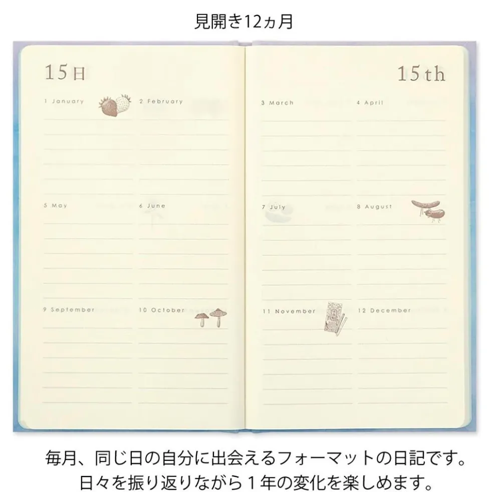 12 Month Diary Gate Blue