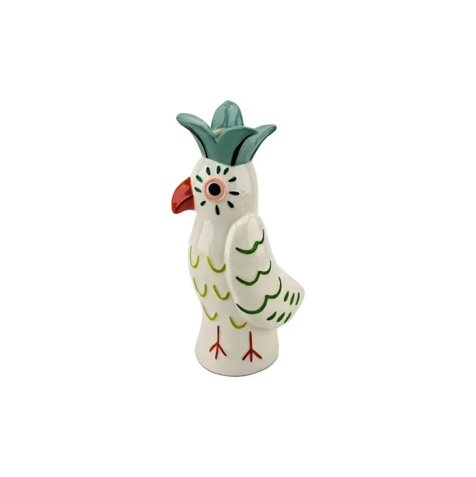 Naive Soliflore with Green Bird Motif
