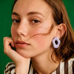 Oval Earrings Lavander