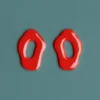 Oval Earrings Red