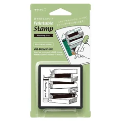 Paintable Stamp Pre-inked Reading List