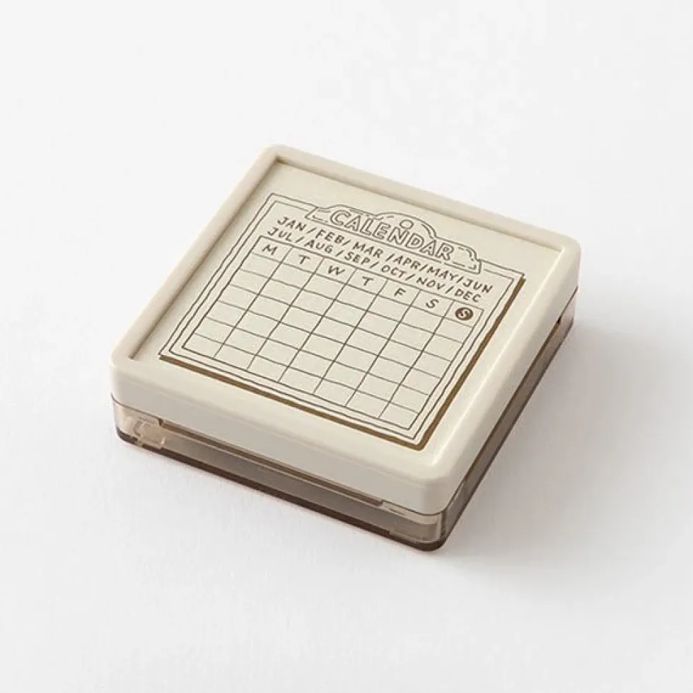 Paintable Stamp Pre-inked Soft-Color Calendar Monday Strart Brown