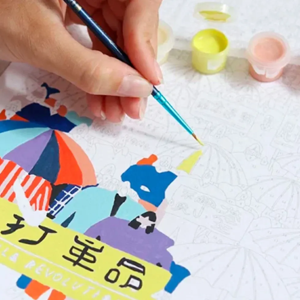 Paint by Number Kit - Umbrella Revolution by Tara Deacon