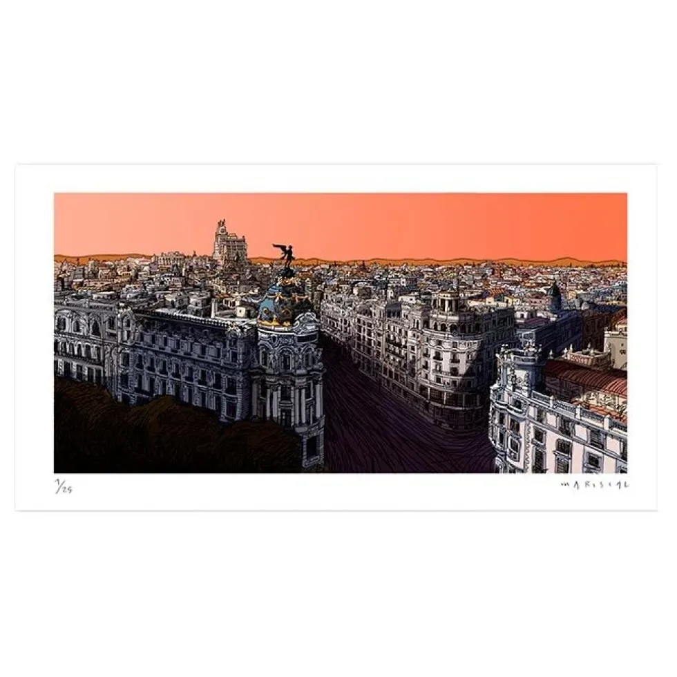 Panoramic de Madrid Fine Art Paper Print