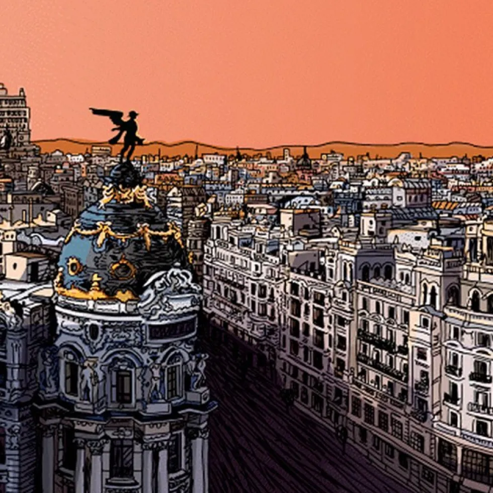 Panoramic de Madrid Fine Art Paper Print