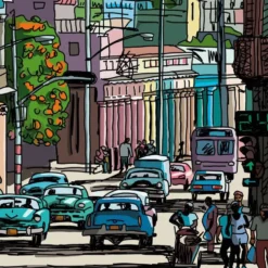Panoramic Los Colores de la Habana Fine Art Print