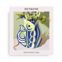 Paper Vase Fish Blue