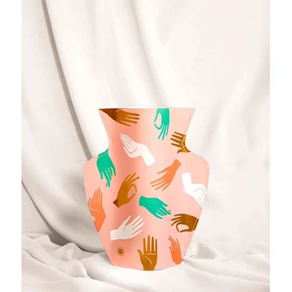 Paper Vase Hamsa Pink