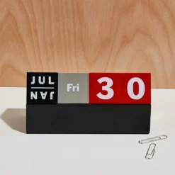 Perpetual Cubes Calendar - Red / Grey / Black