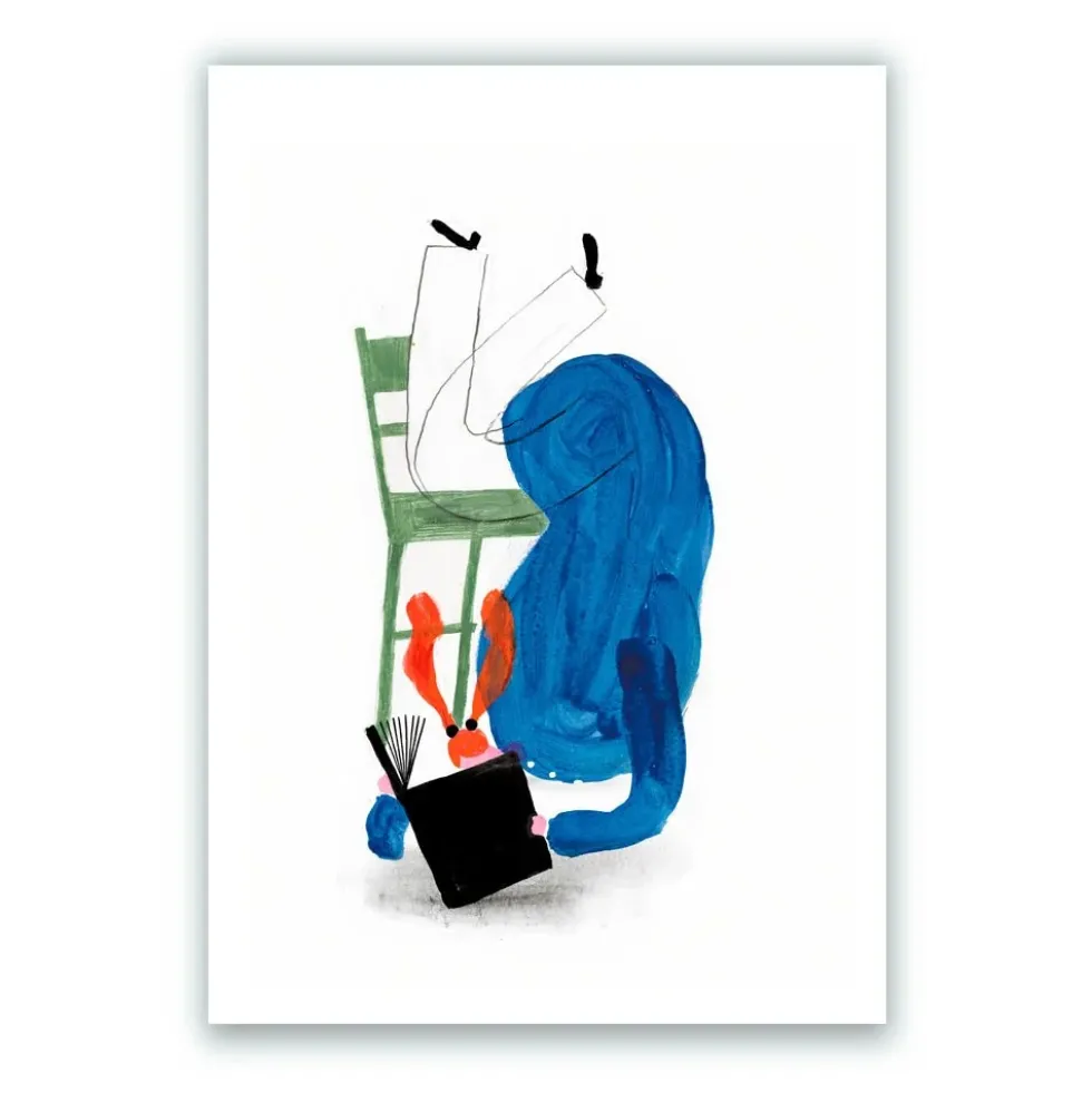 Personaje Leyendo por los Suelos 02 Impresión Giclée