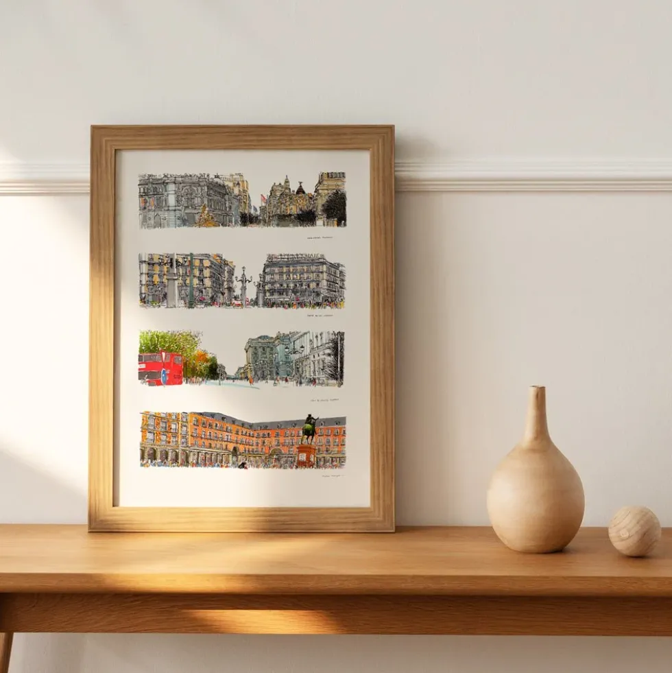 Plazas de Madrid Giclée Print