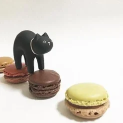 Pole Pole Wooden Animal Black Cat