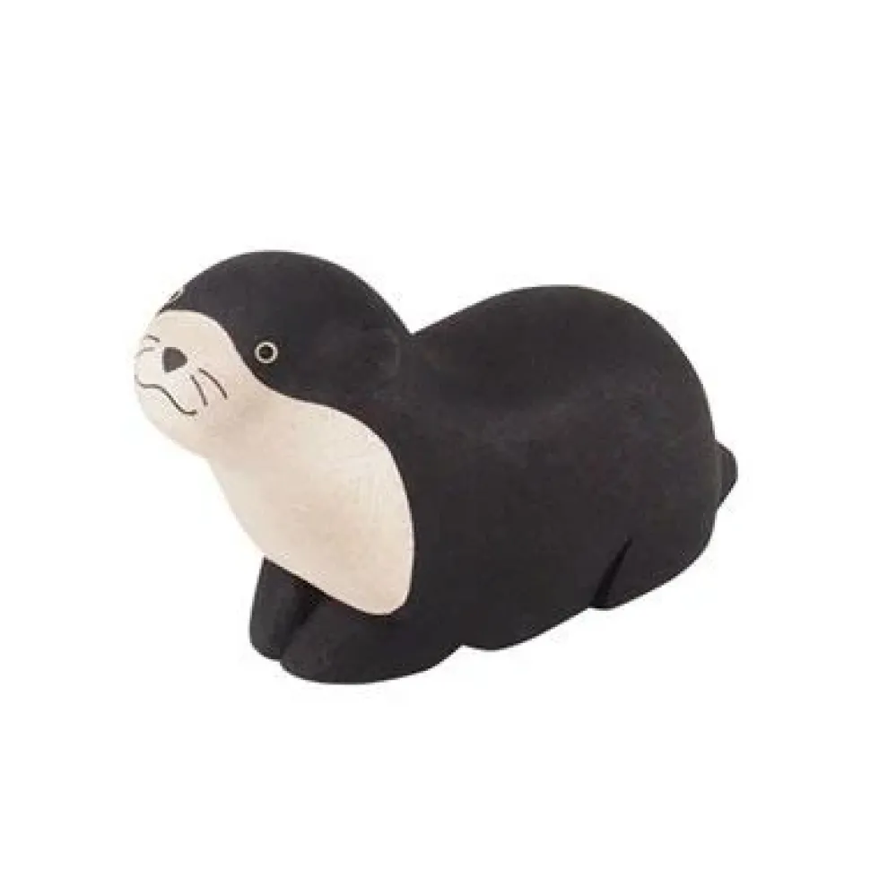 Pole Pole Wooden Animal Black Otter