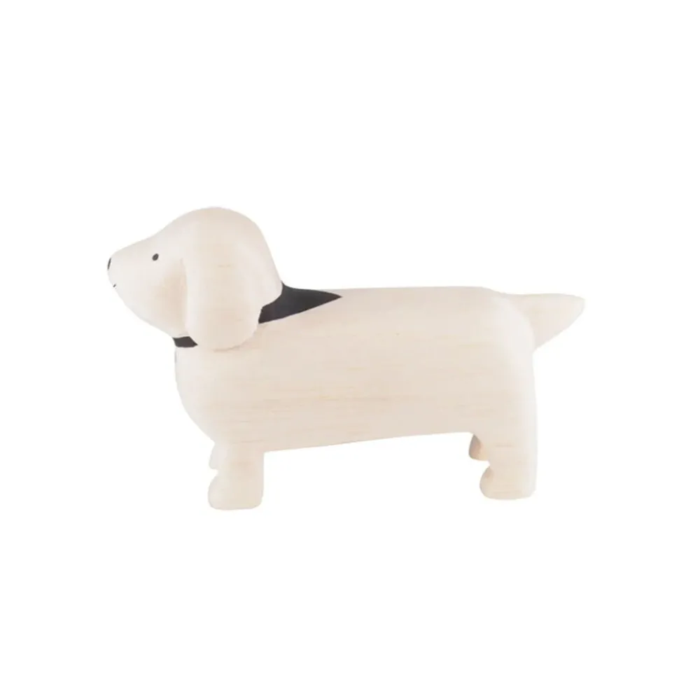 Pole Pole Wooden Animal Dachshund White