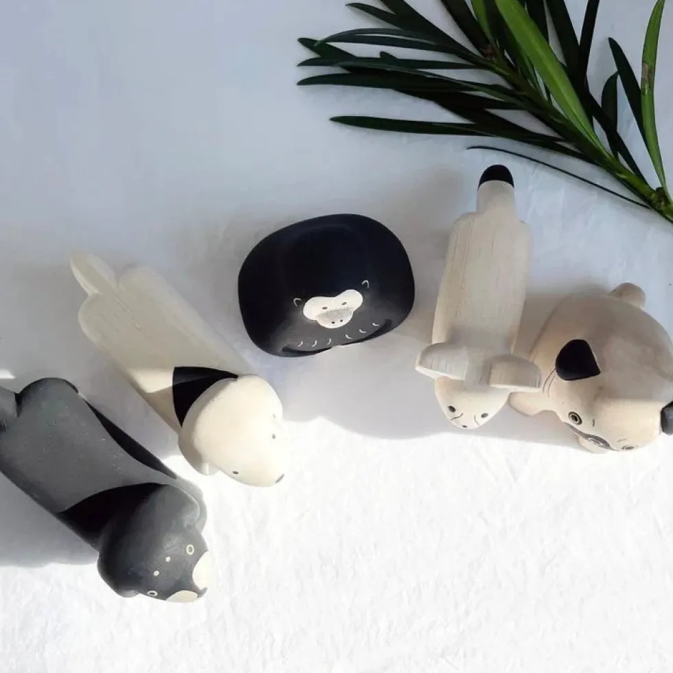 Pole Pole Wooden Animal Dachshund White