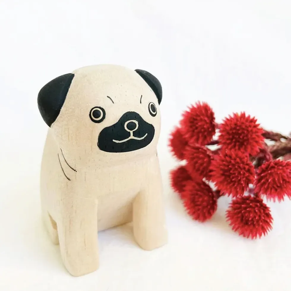 Pole Pole Wooden Animal Pug