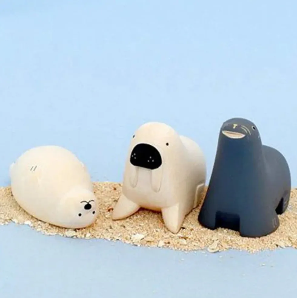 Pole Pole Wooden Animal Sea Lions