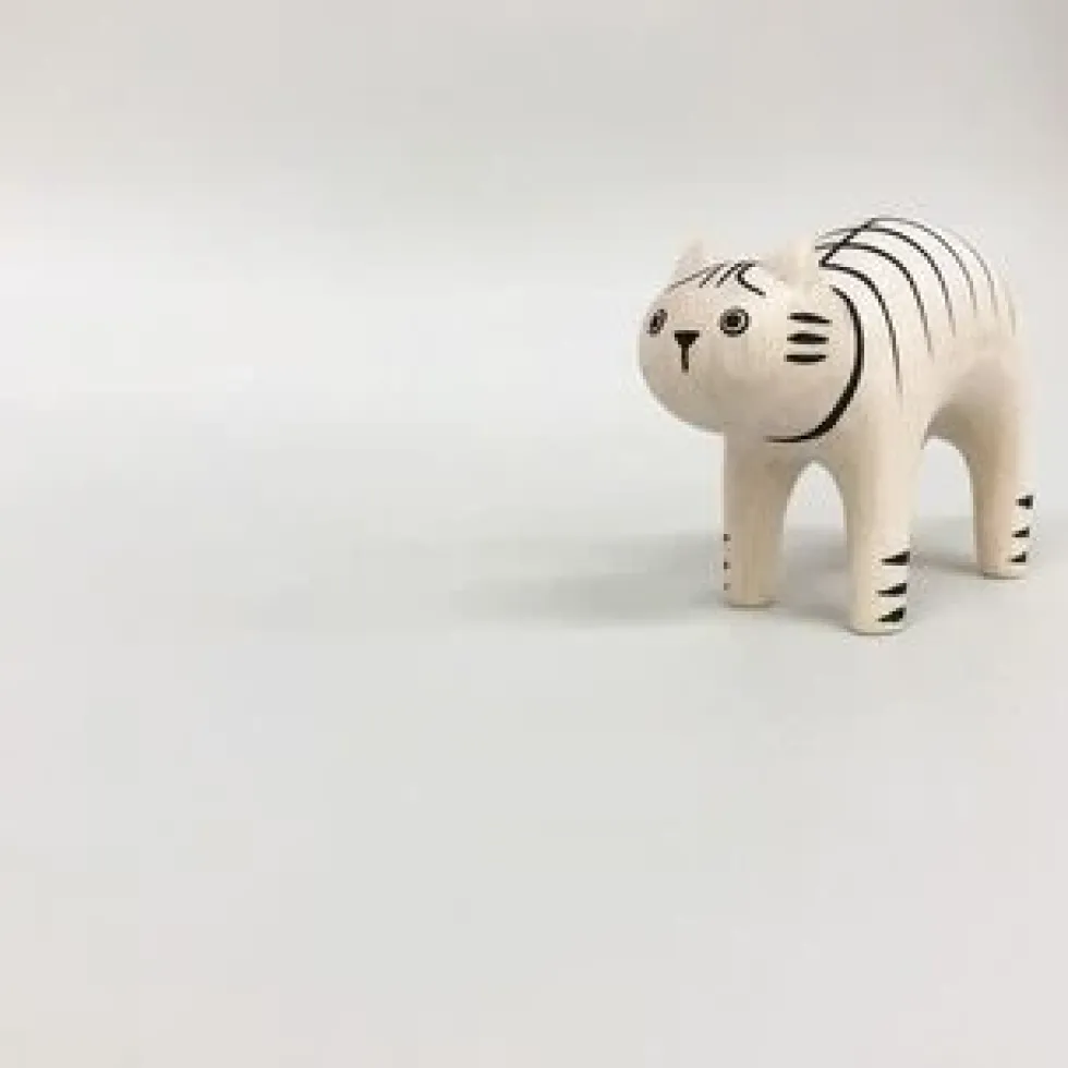 Pole Pole Wooden Animal Tiger Cat