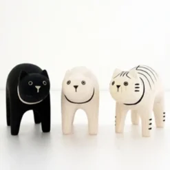 Pole Pole Wooden Animal Tiger Cat