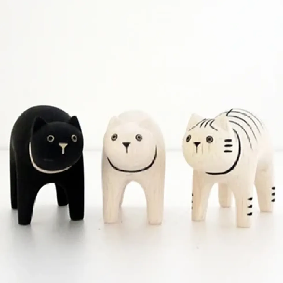 Pole Pole Wooden Animal Tiger Cat