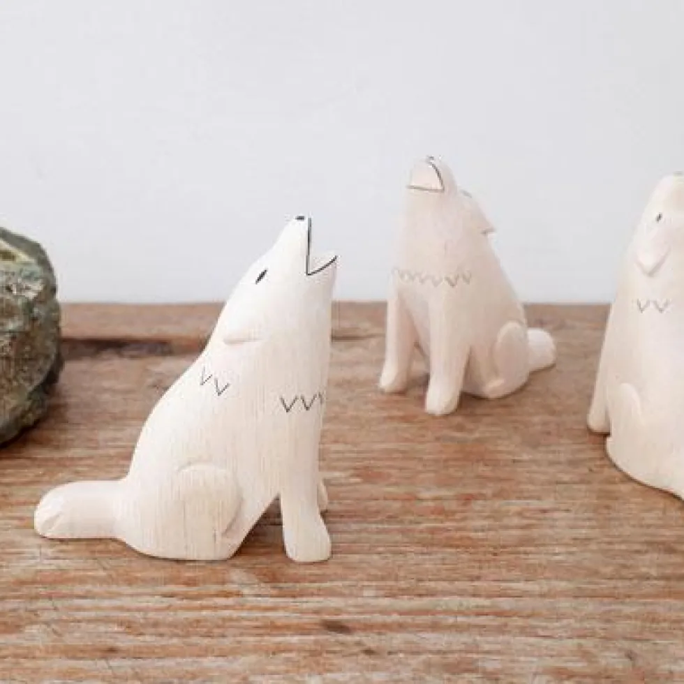 Pole Pole Wooden Animal Wolf