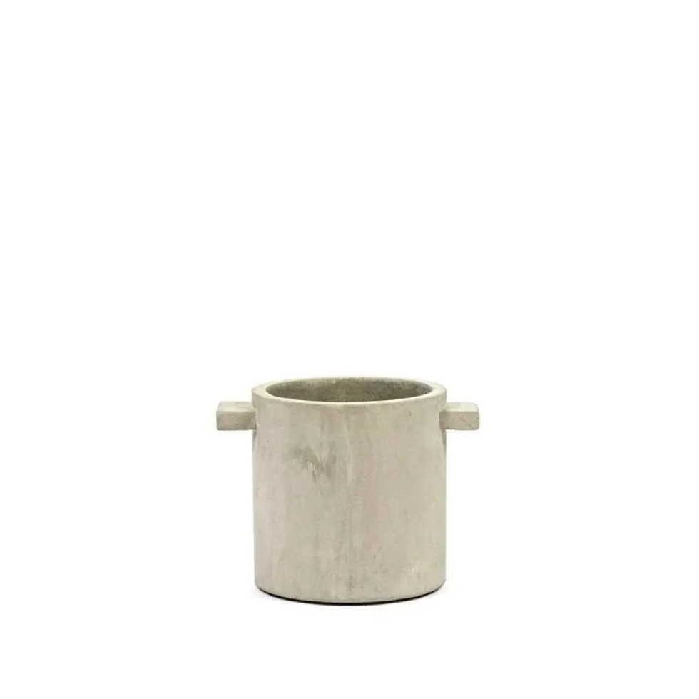 Pot Concrete Rond Naturel M 15x15