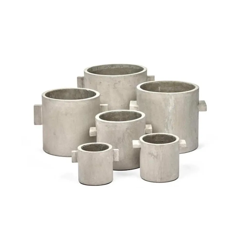 Pot Concrete Rond Naturel M 15x15