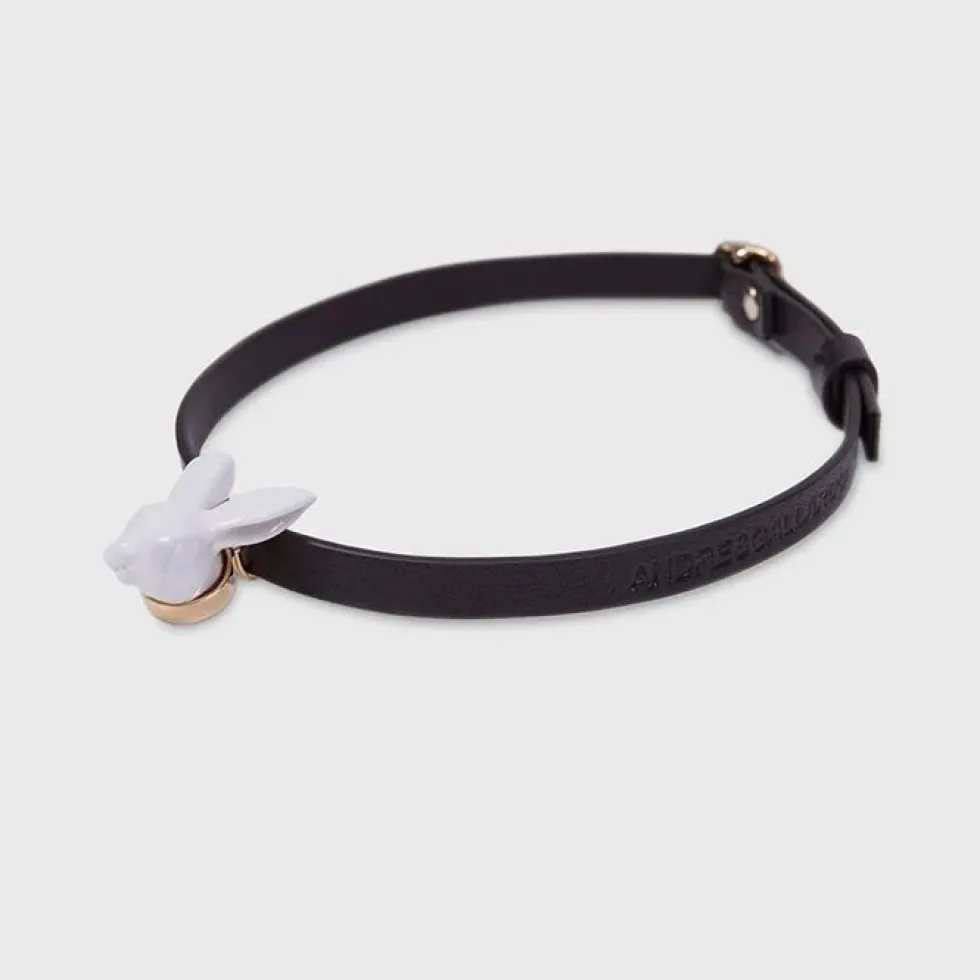 Rabbit Head Leather Choker