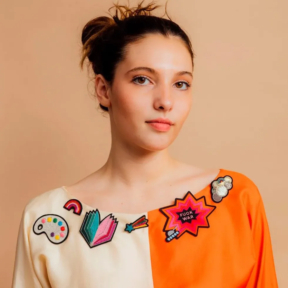 Rainbow Shooting Star Embroidered Brooch