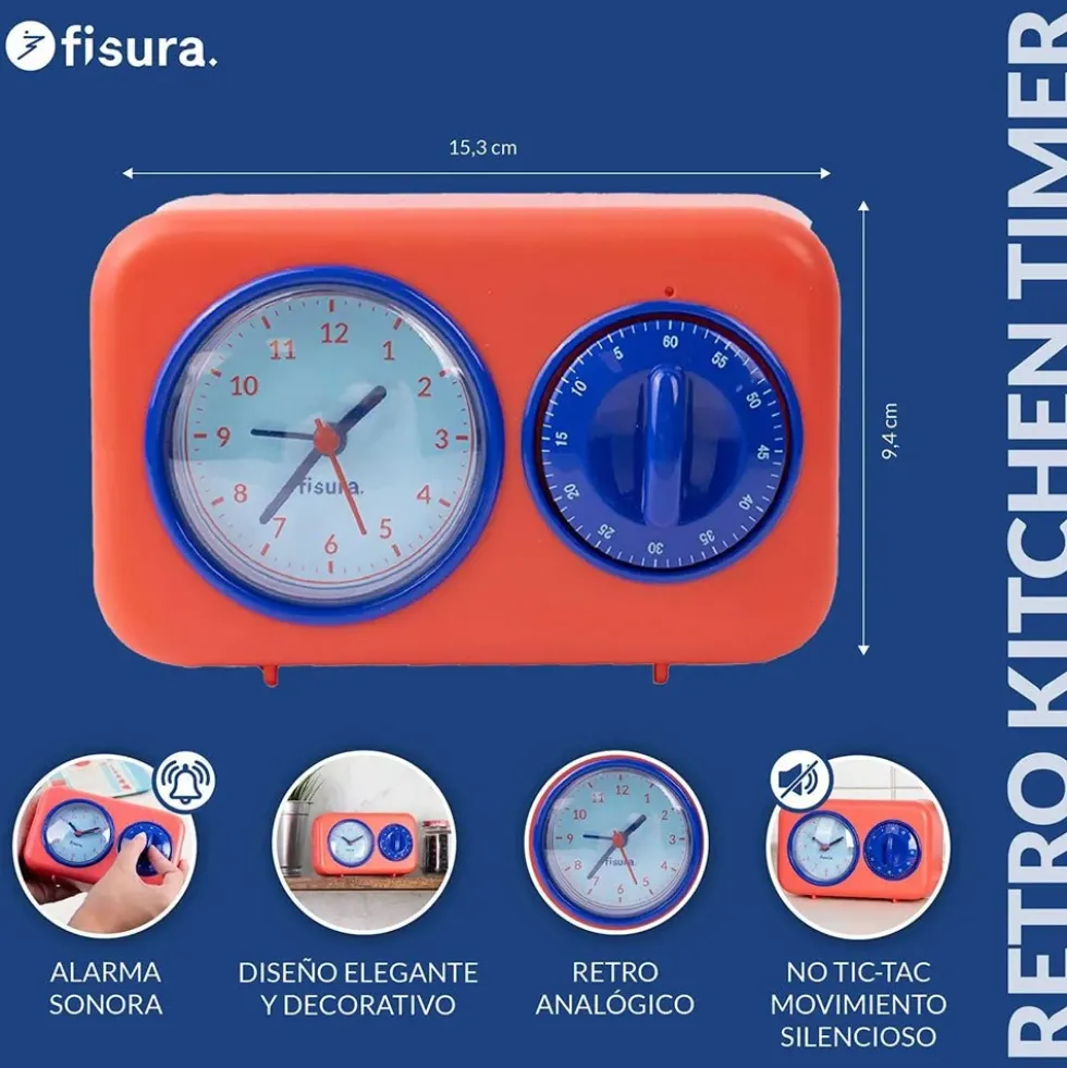 Retro Kitchen Timer - Red