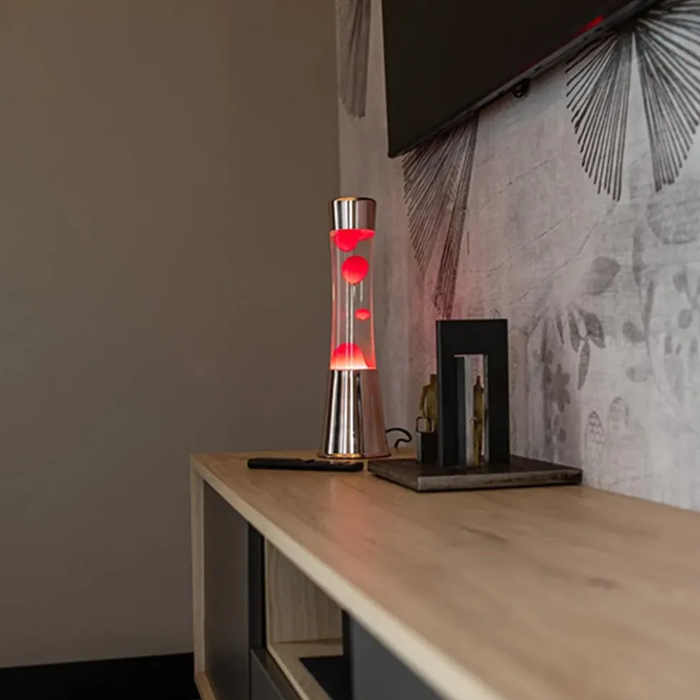 Rose Gold Lava Lamp with Clear Liquid and Magenta Lava