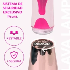 Rose Gold Lava Lamp with Clear Liquid and Magenta Lava