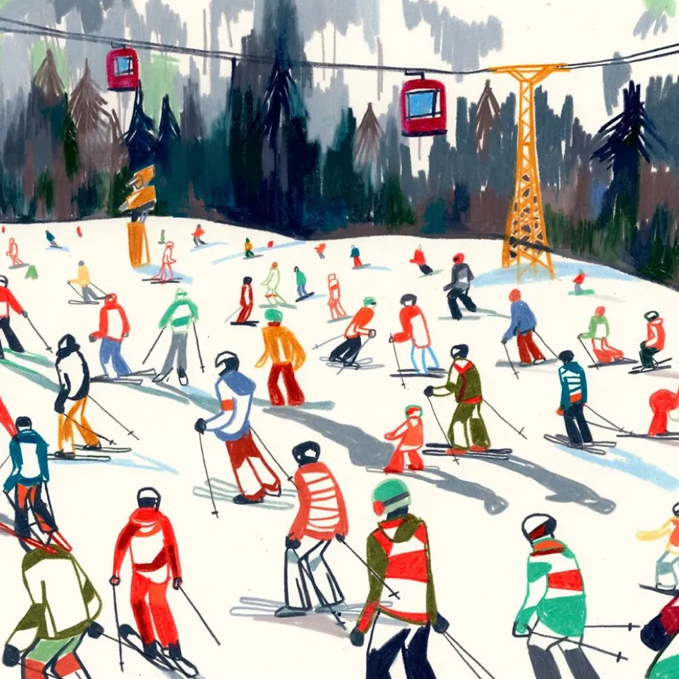 Südtirol Ski Season Giclée Print
