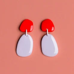 Shapes Earrings Red / Blue